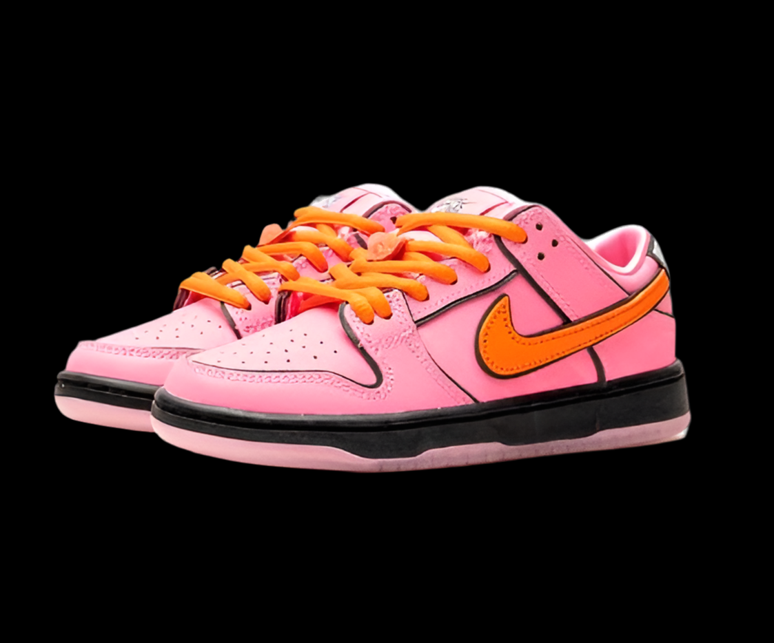 Custom Nike SB Dunk Low Sneakers – Powerpuff Girls “Blossom” Edition