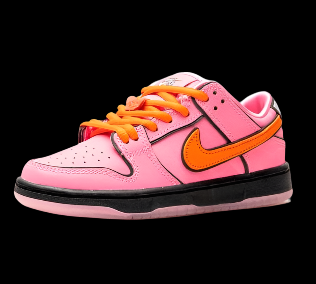 Custom Nike SB Dunk Low Sneakers – Powerpuff Girls “Blossom” Edition