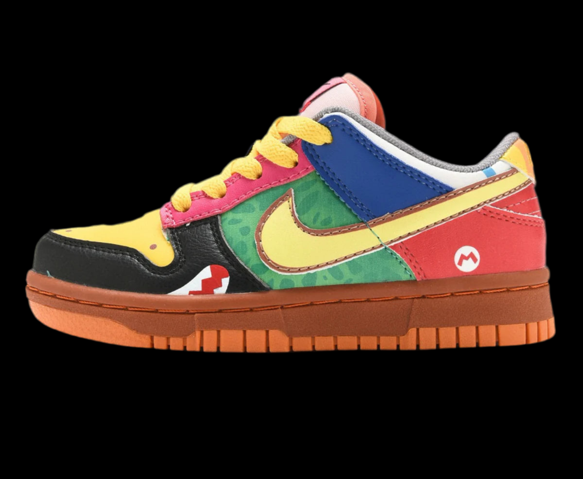 Custom Nike Dunk Low Sneakers – Premium Leather with Mario Kart Graphics